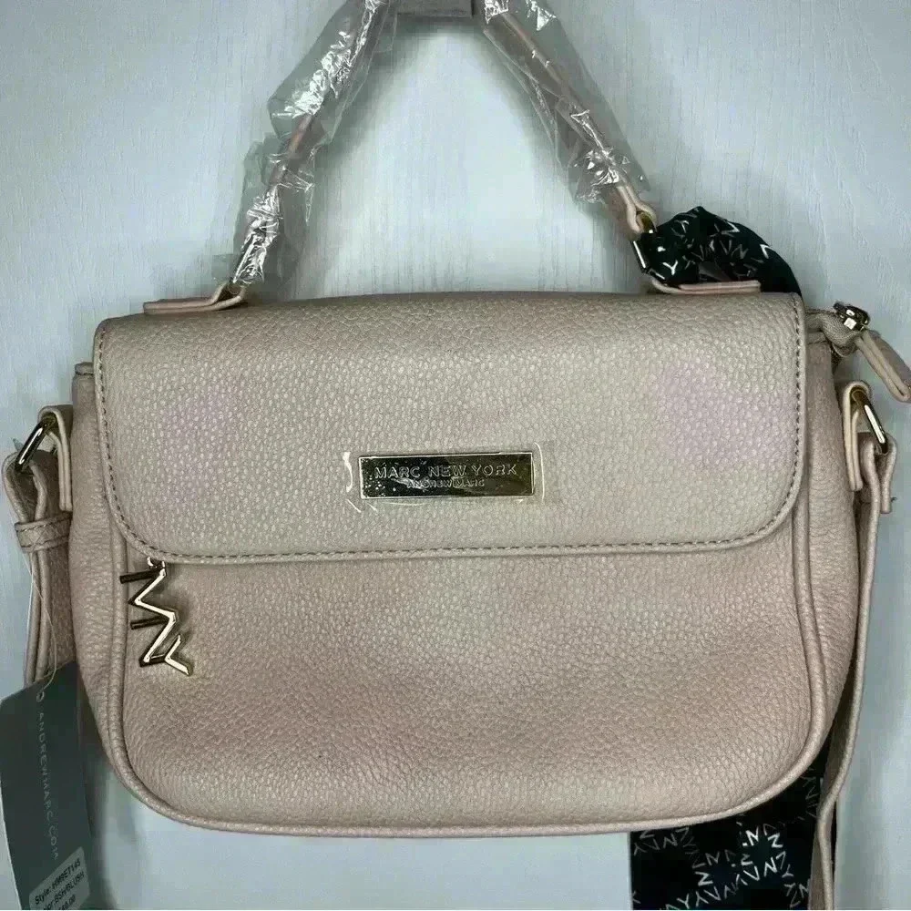 Marc New York Crossbody Handbag Purse Pebbled Leather Blush Pink NWT Chic Classy